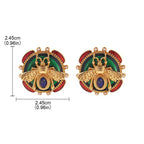 Round bee earrings