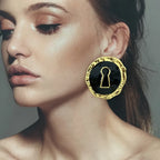 Round earrings key black
