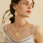 Strophalos Hecate’s Wheel Drop Earrings for Women in Gold