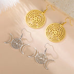 Strophalos Hecate’s Wheel Drop Earrings for Women in Gold