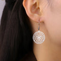 Strophalos Hecate’s Wheel Drop Earrings for Women in Silver