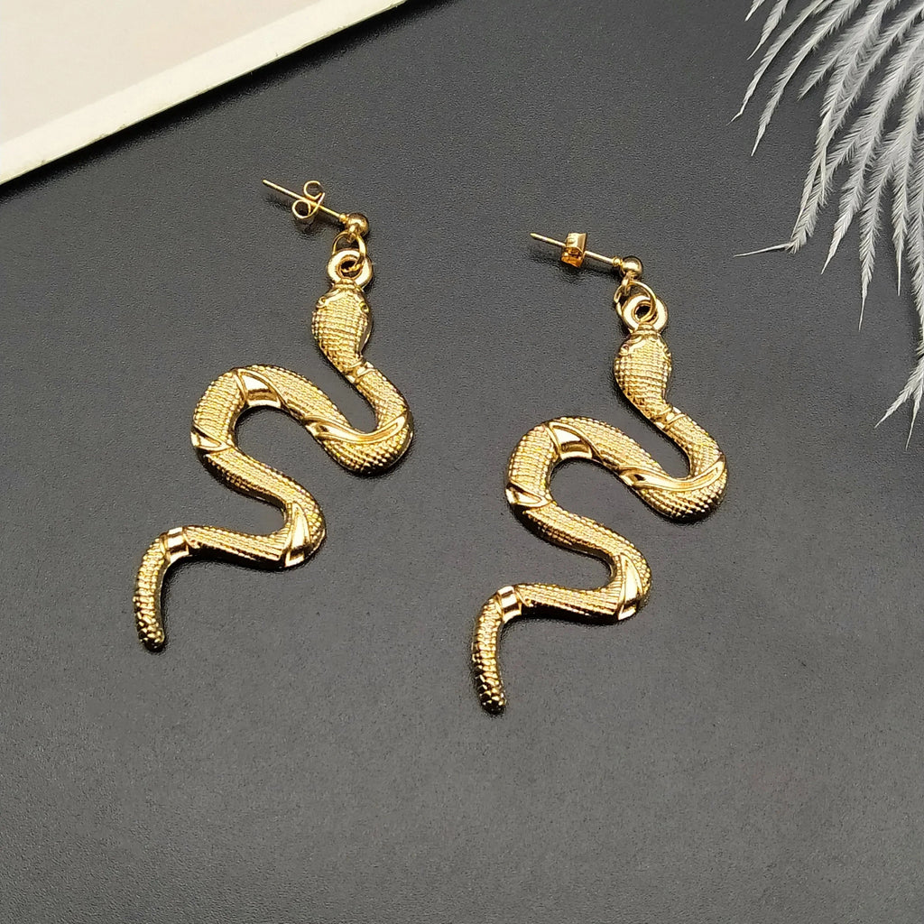 Reptile Snake Earrings gold