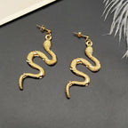 Reptile Snake Earrings gold