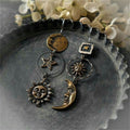 Sun Moon Stars Dangle Earrings Women Celestial