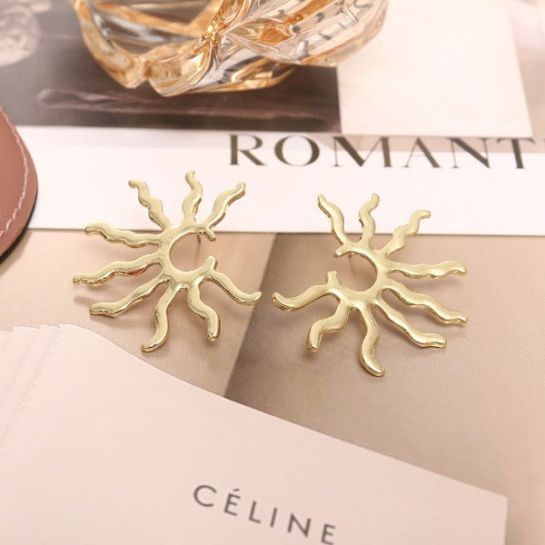 Women's Sun Dangle Earrings Celestial Body
