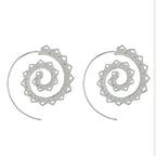 Spiral Hoop Earrings for Women silver