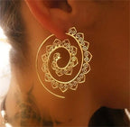 Spiral Hoop Earrings for Women gold