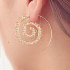 Spiral Hoop Earrings for Women silver