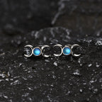 Triple Moon Earrings Witchcraft Wiccan Studs Women
