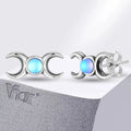 Triple Moon Earrings Witchcraft Wiccan Studs Women