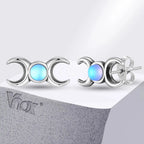 Triple Moon Earrings Witchcraft Wiccan Studs Women