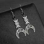Triple Moon Hanging Earrings Wiccan Witchcraft Woman