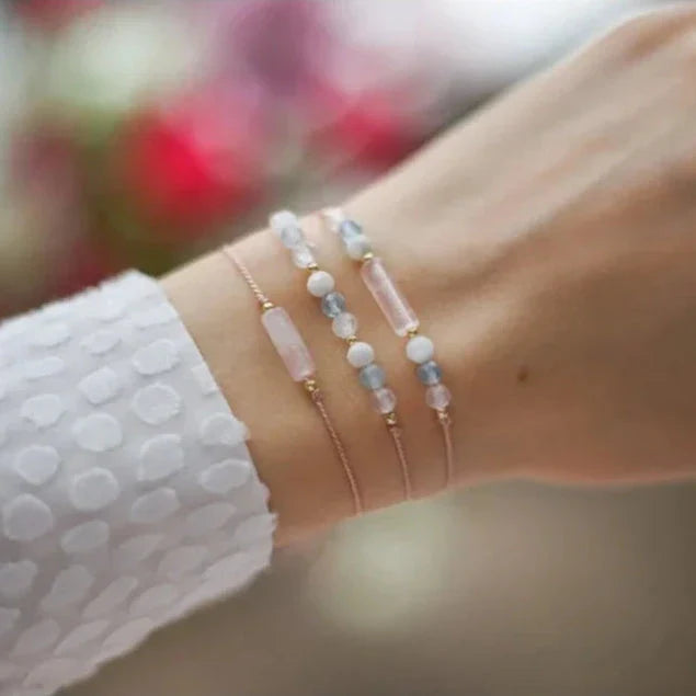 3-row bracelet with Crystal Moonstone