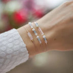 3-row bracelet with Crystal Moonstone