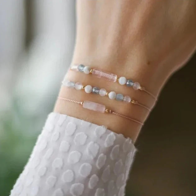 3-row bracelet with Crystal Moonstone