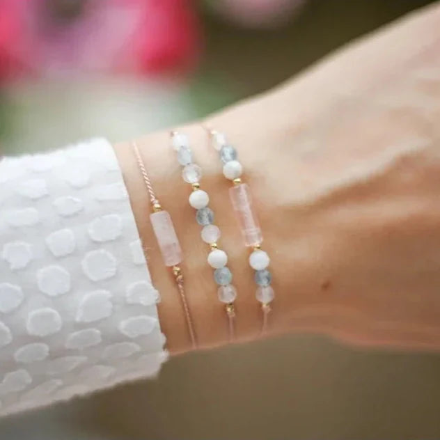 3-row bracelet with Crystal Moonstone