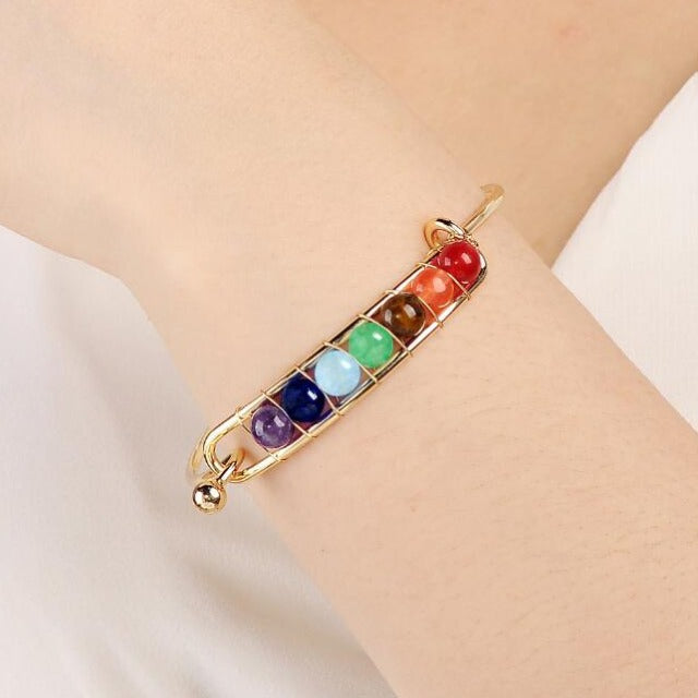 7 Chakras Gold Bracelet for Women