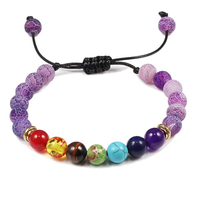 violet 7 chakras bracelet