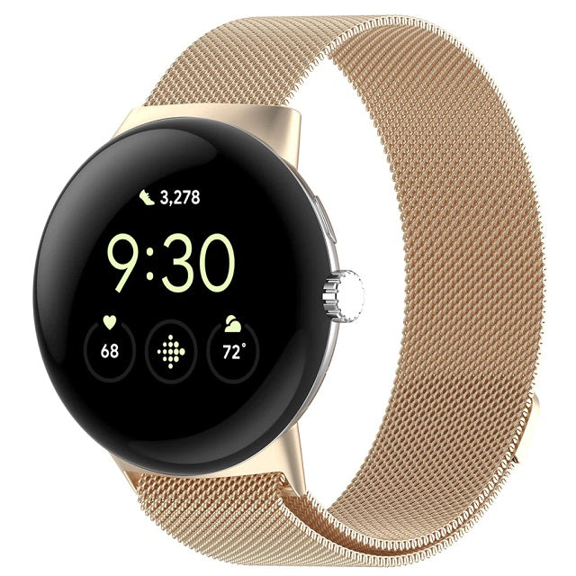 Magnetic Milanese Stainless Steel Bracelet for Google Pixel Watch 1 & 2 champagne