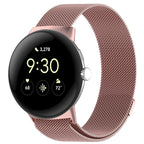 Magnetic Milanese Stainless Steel Bracelet for Google Pixel Watch 1 & 2 pink
