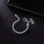 Wiccan Triple Moon Steel Bracelet Curb Chain Witchcraft