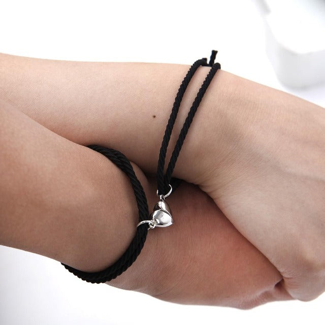 Black and Black Couple Magnetic Bracelet