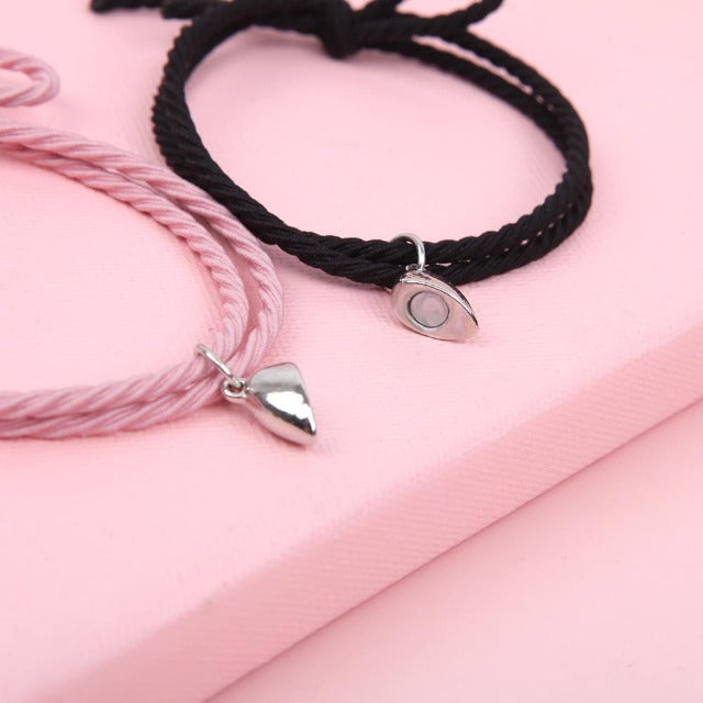 Black and Pink Couple Magnetic Bracelet