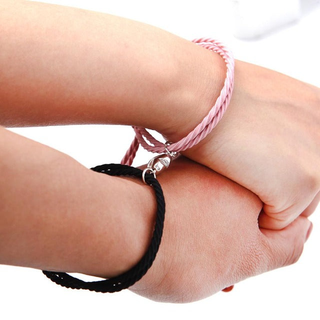 Black and Pink Couple Magnetic Bracelet