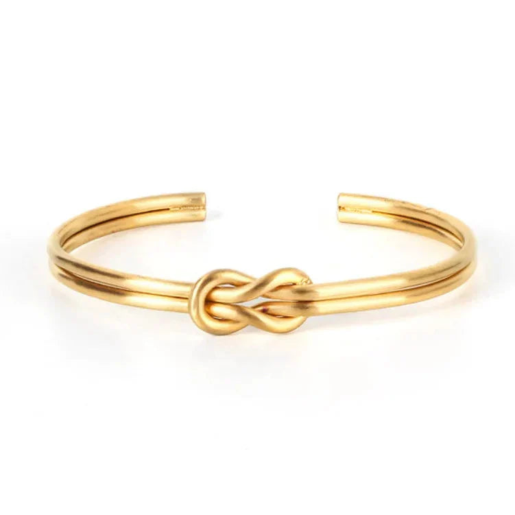 Adjustable bracelet with knot for men gold