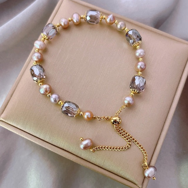Amethyst Bead Bracelet Natural Stone Chain for Women