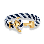 White and blue men's anchor bracelet