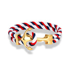 White and red men's anchor bracelet