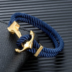 Dark blue men's anchor bracelet