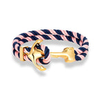 Pink and blue men's anchor bracelet