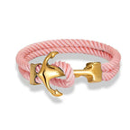 Pink men's anchor bracelet