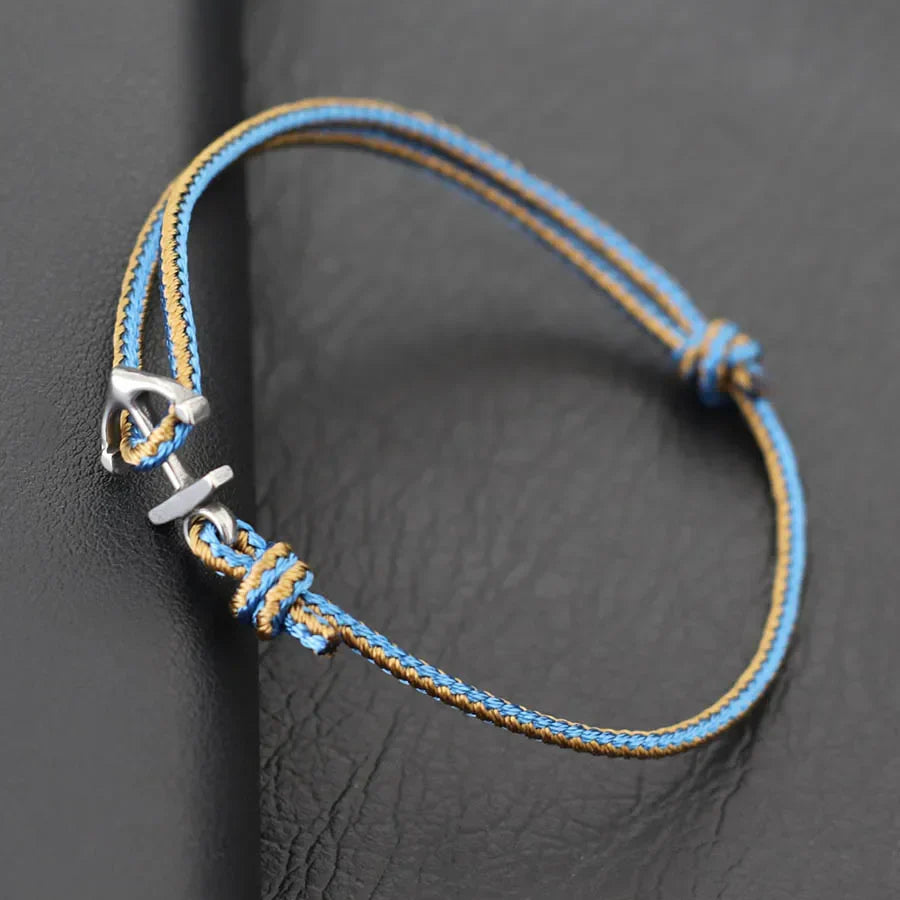 Blue marine anchor bracelet