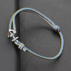 Blue marine anchor bracelet