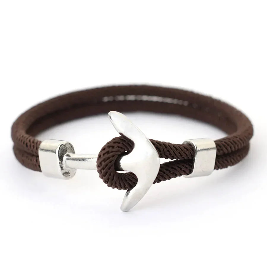 Brown anchor bracelet