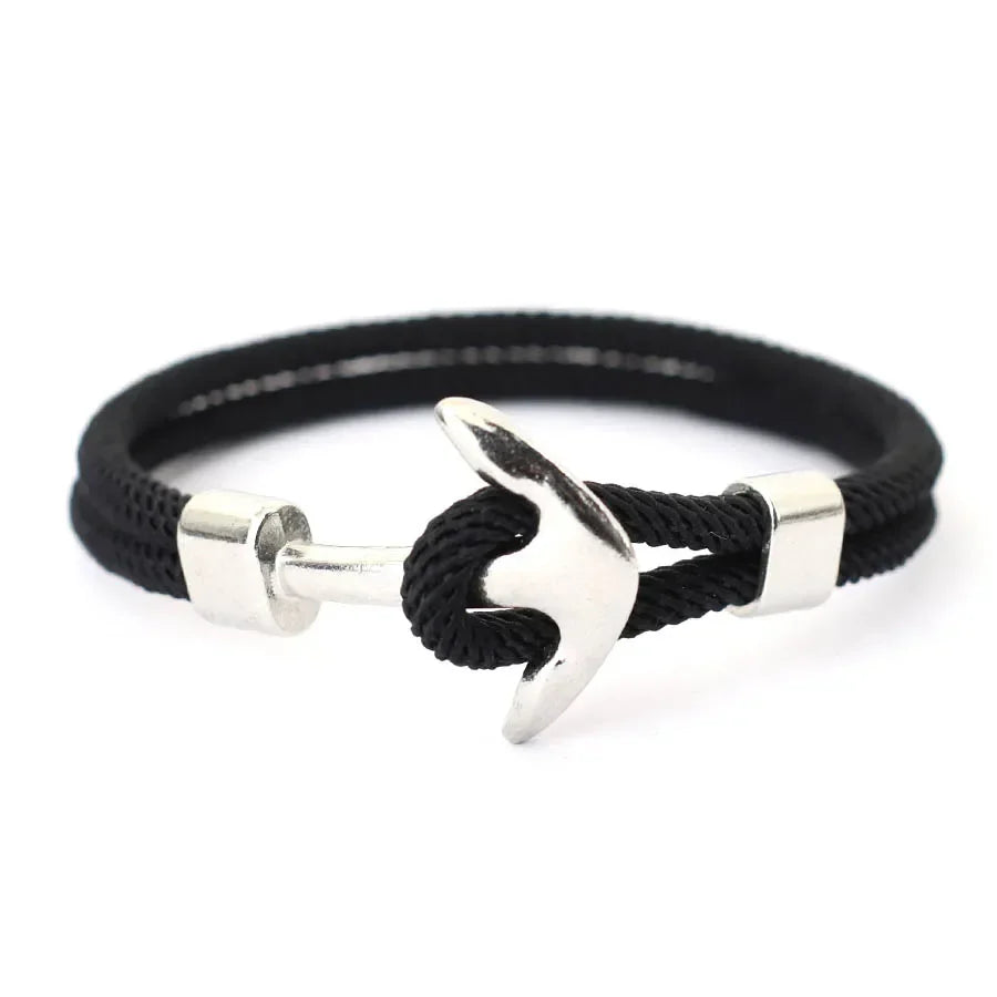 Black anchor bracelet