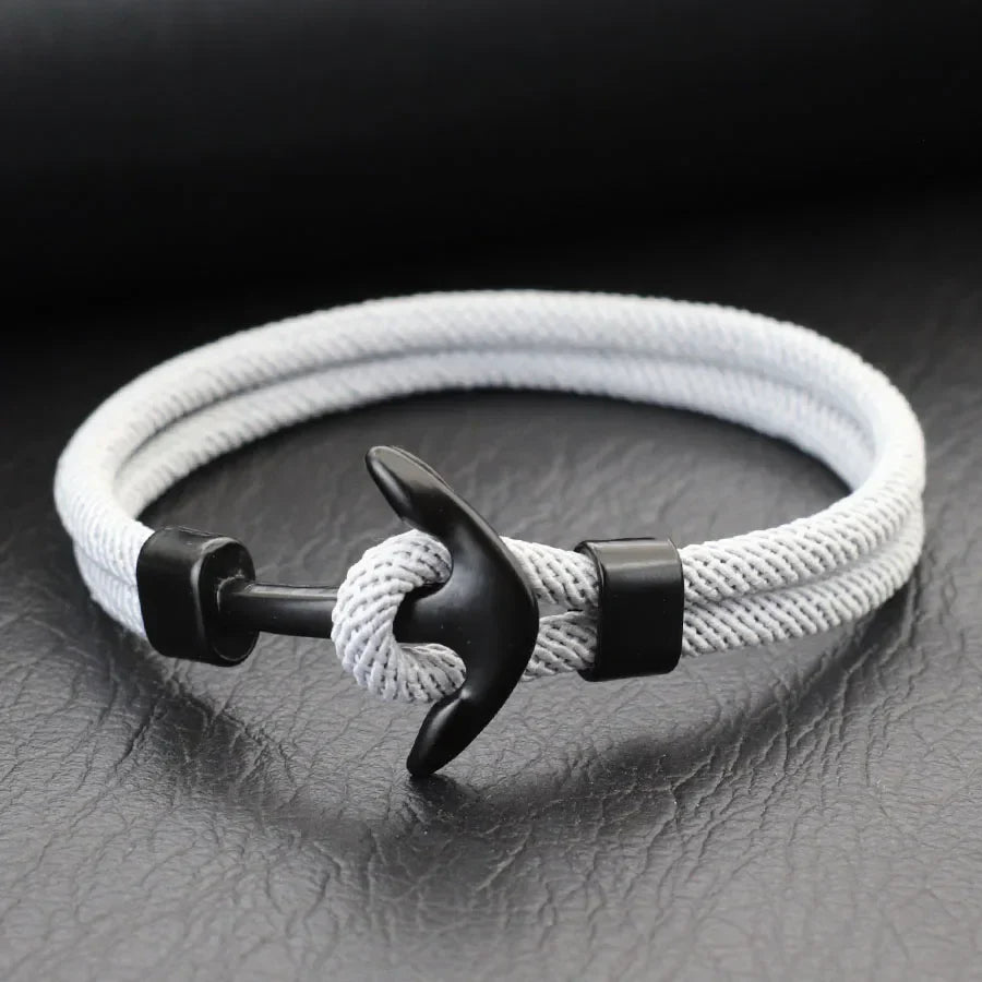 Black and gray anchor bracelet