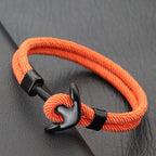 Black and orange anchor bracelet