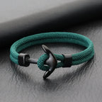 Black and green anchor bracelet