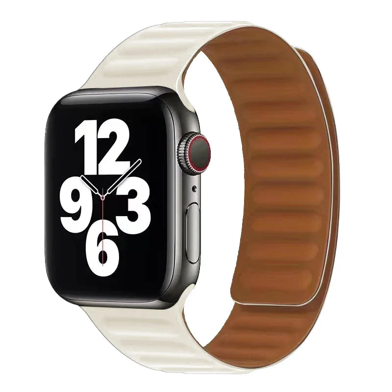Beige Magnetic Clasp Apple Watch Band