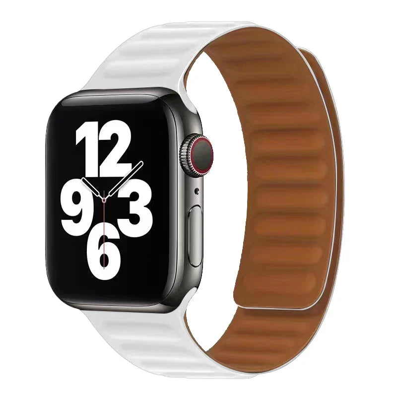 White Magnetic Clasp Apple Watch Band