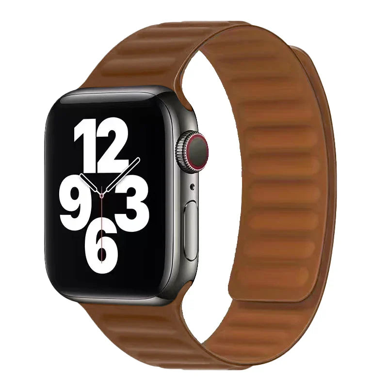 Brown Magnetic Clasp Apple Watch Band