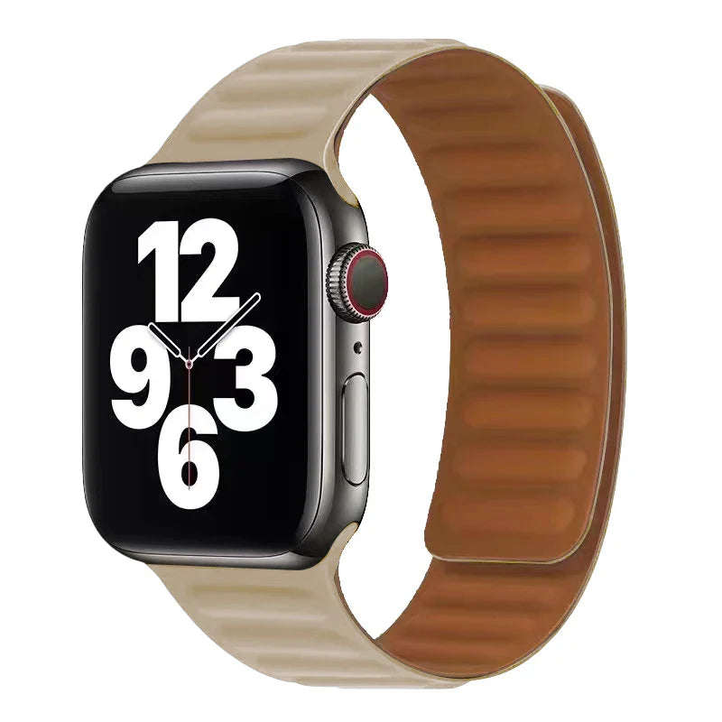 Beige Magnetic Clasp Apple Watch Band