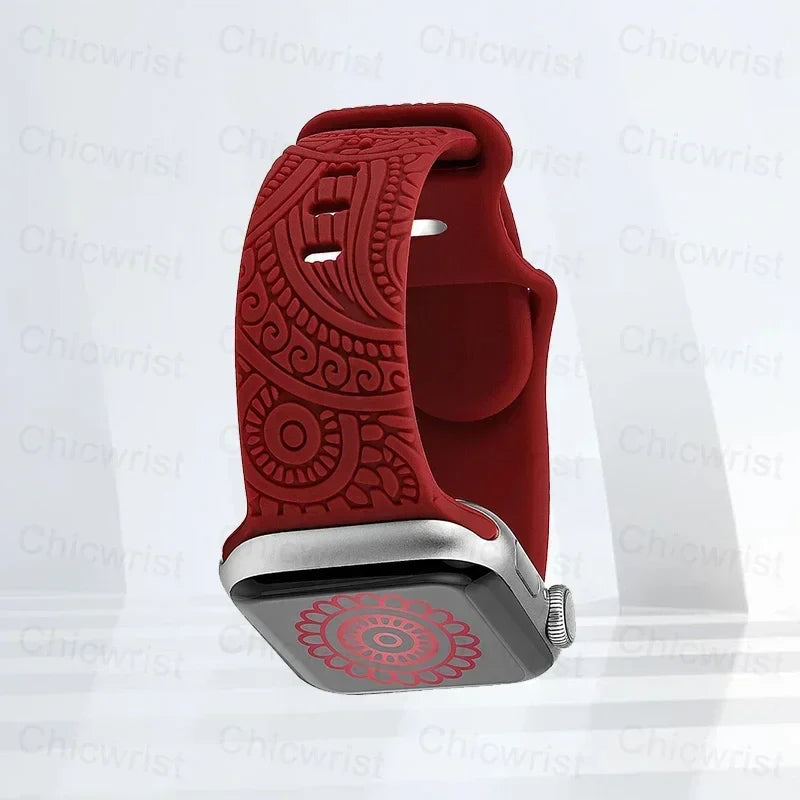 Patterned Apple Watch Band burgundy