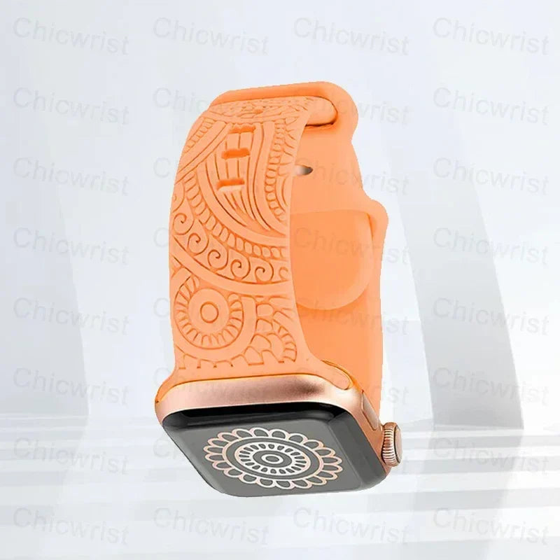Patterned Apple Watch Band orange