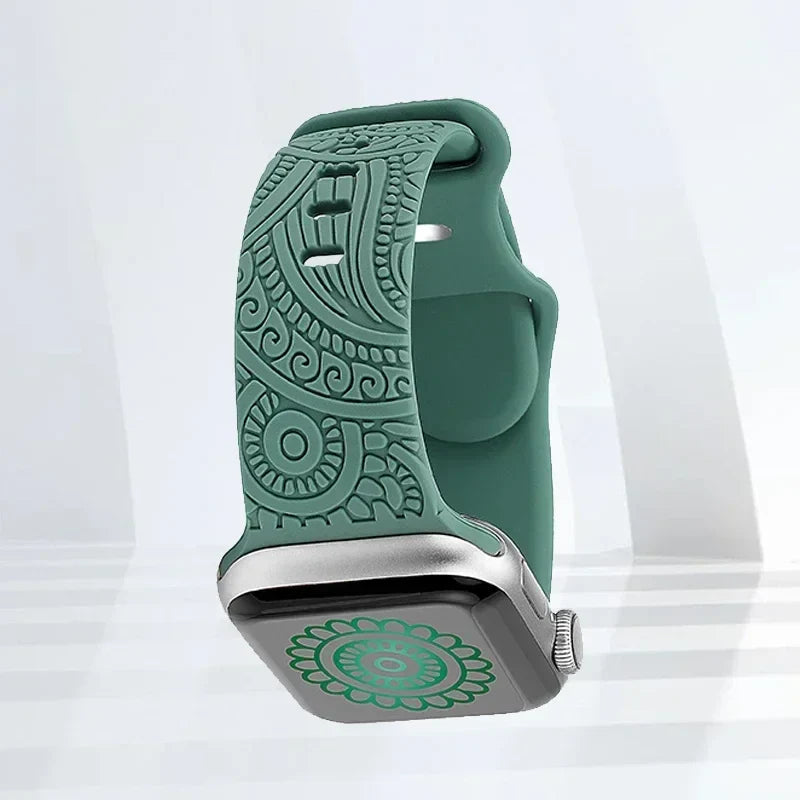 Patterned Apple Watch Band green