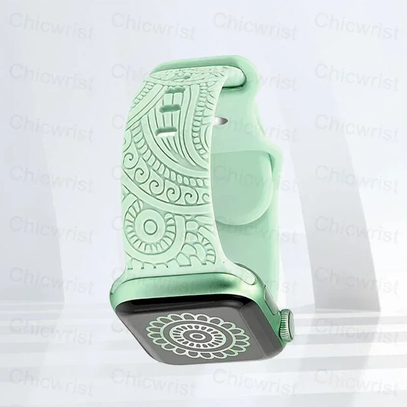 Patterned Apple Watch Band green